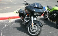 Harley-Davidson motorcycle parked with sport bike at a rider safety training course.